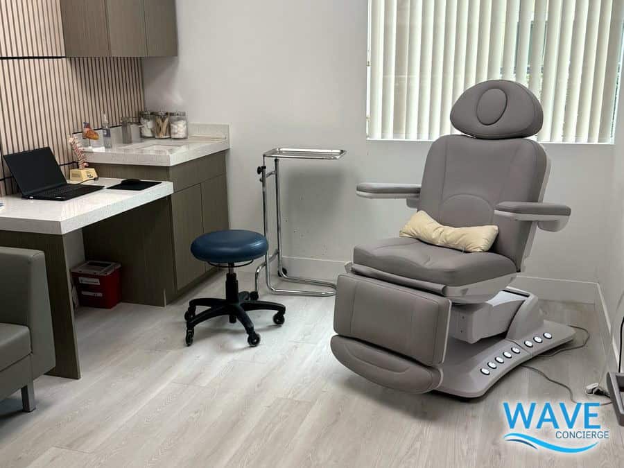 Treatment room at Wave Concierge