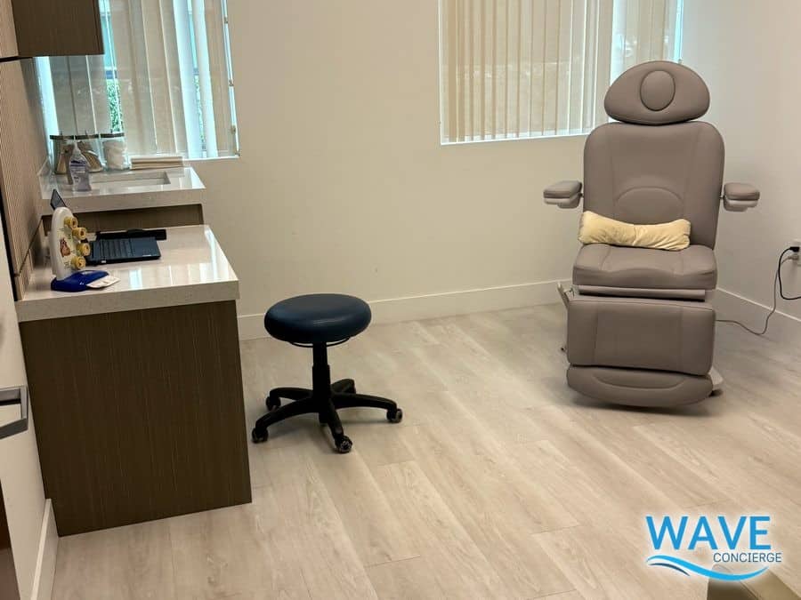 Treatment room at Wave Concierge