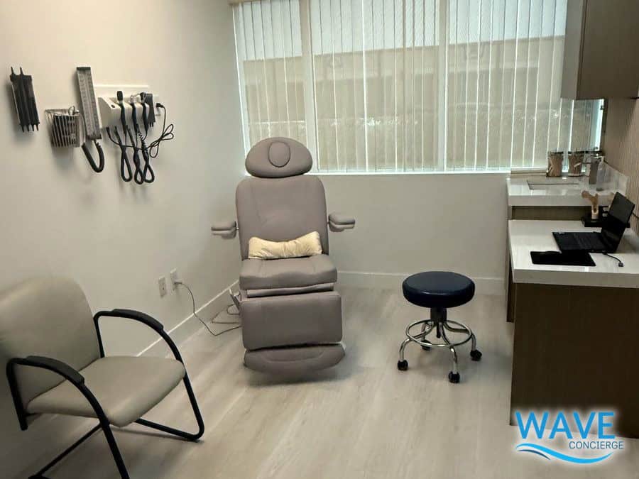 Treatment room at Wave Concierge