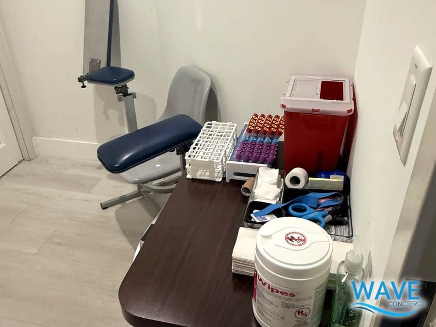 Blood draw station at Wave Concierge in Boynton Beach